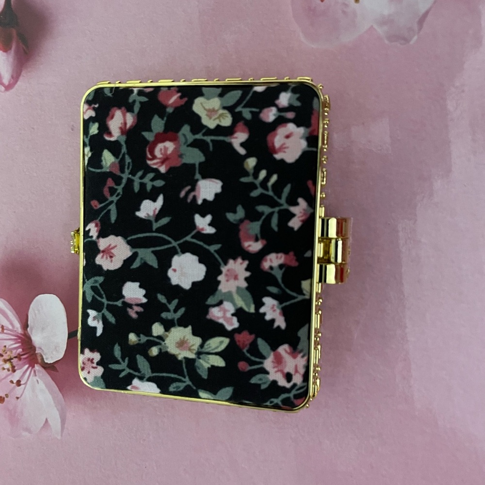 Black and Pink Floral mirror